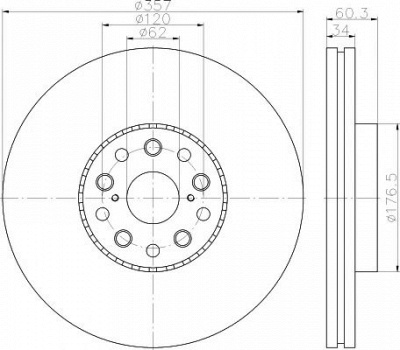 HELLA PAGID 8dd355116911 -  Тормозной диск